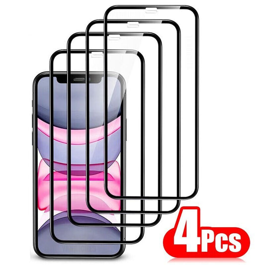 4PCS Full Cover Screen Protective Glass iPhone